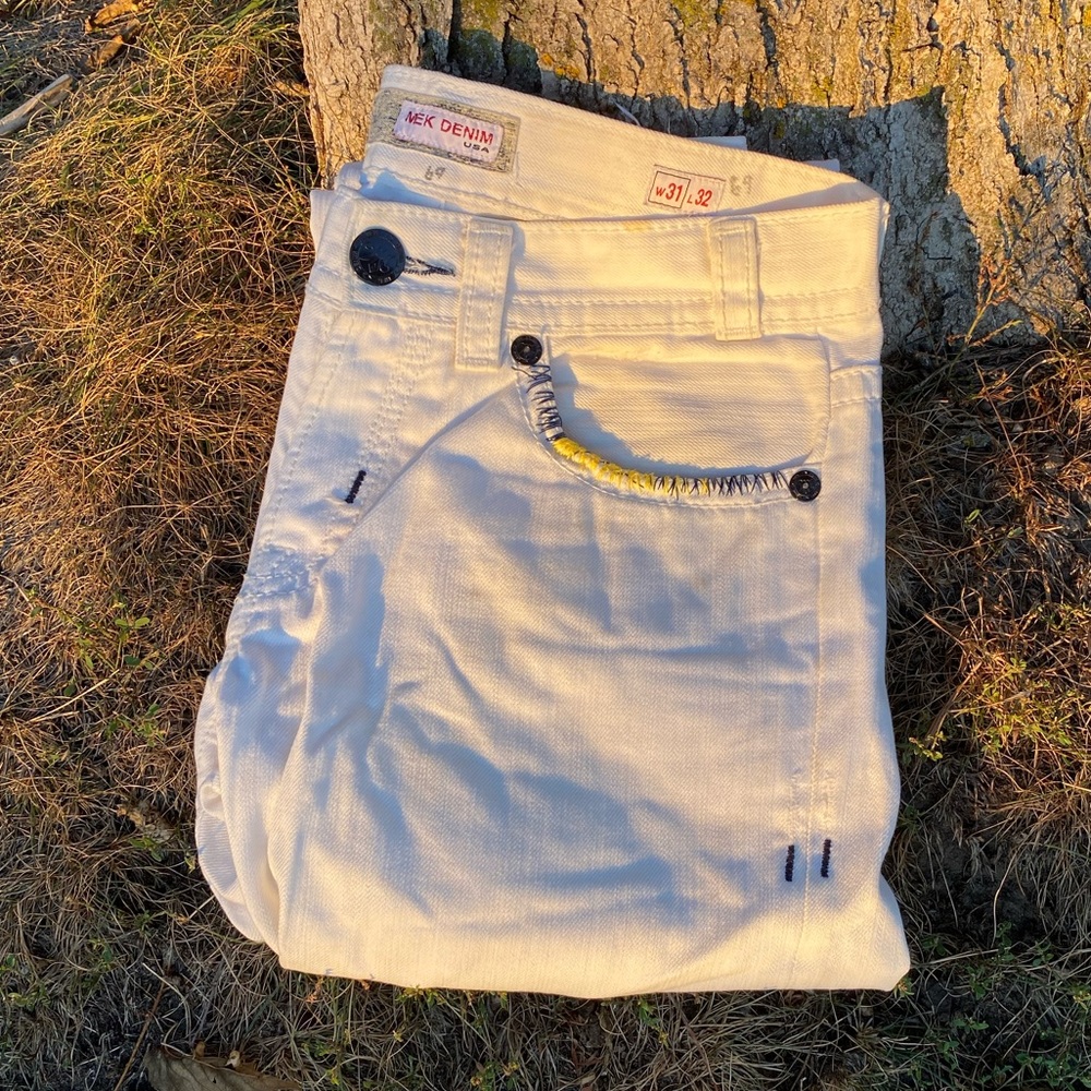 Vintage Buckle White Jean